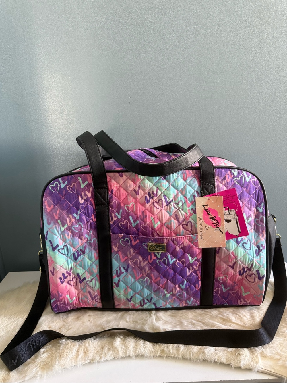 Luv Betsey by Betsey Johnson Blue Flower Weekender Bag